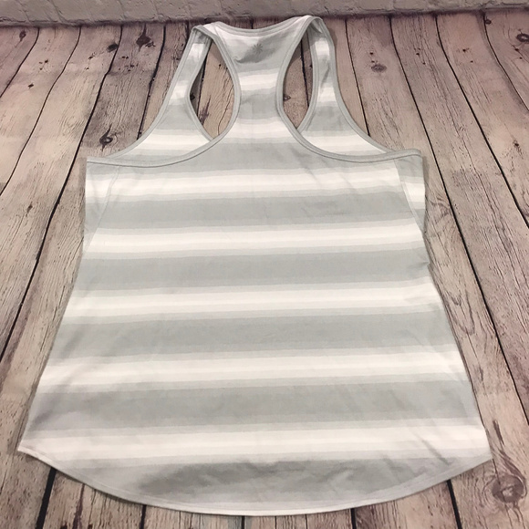 Athleta Tops - Athleta Grey & White Stripe Racerback Size XL
